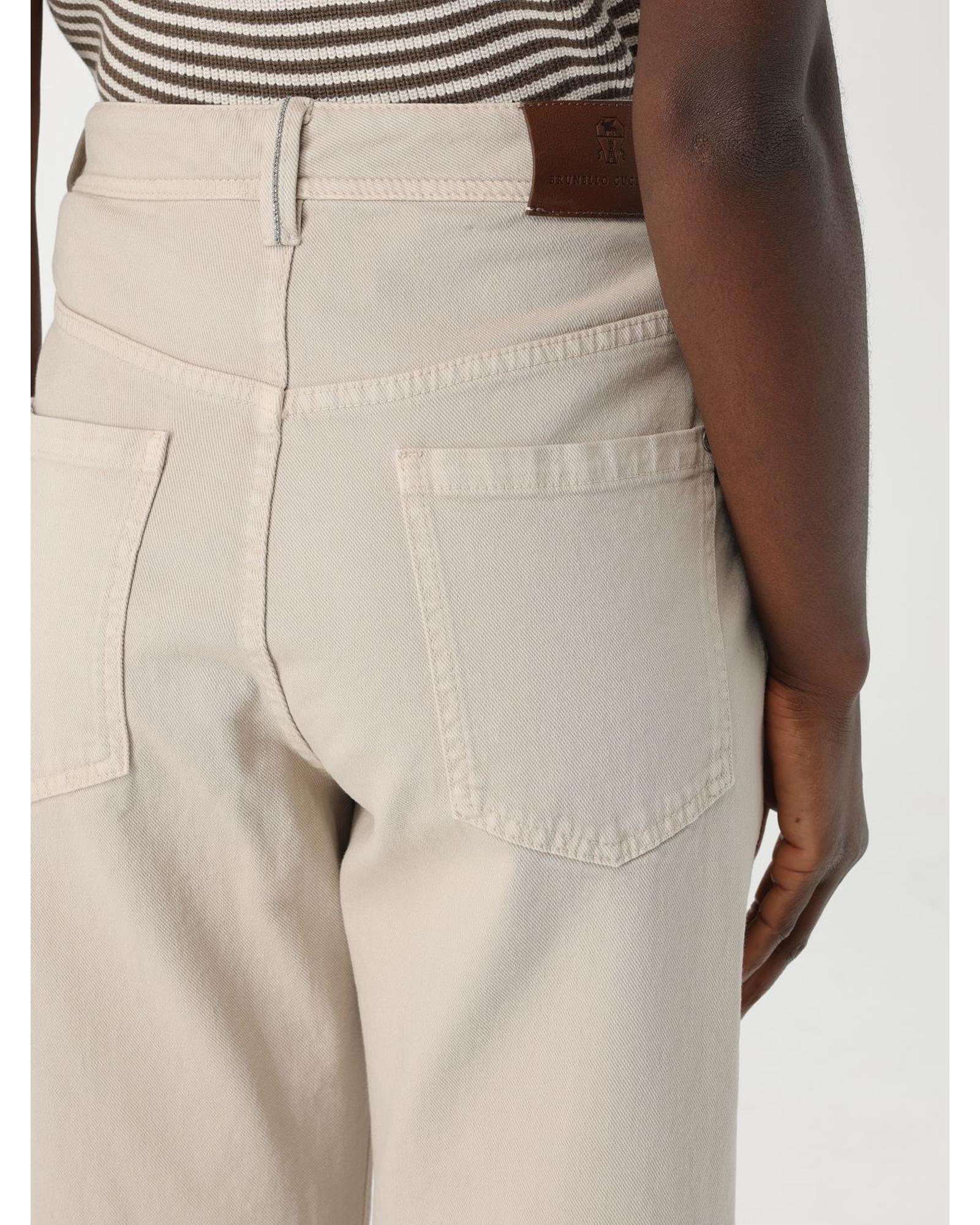 デニム・ジーパン BRUNELLO CUCINELLI Woman Jeans Ivory MB057P5319 C7192 Brunello Cucinelli Straight Leg Cotton Jeans Women Ivory