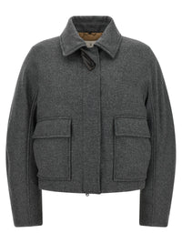 Brunello Cucinelli Women Shearling Collar Cropped Jacket