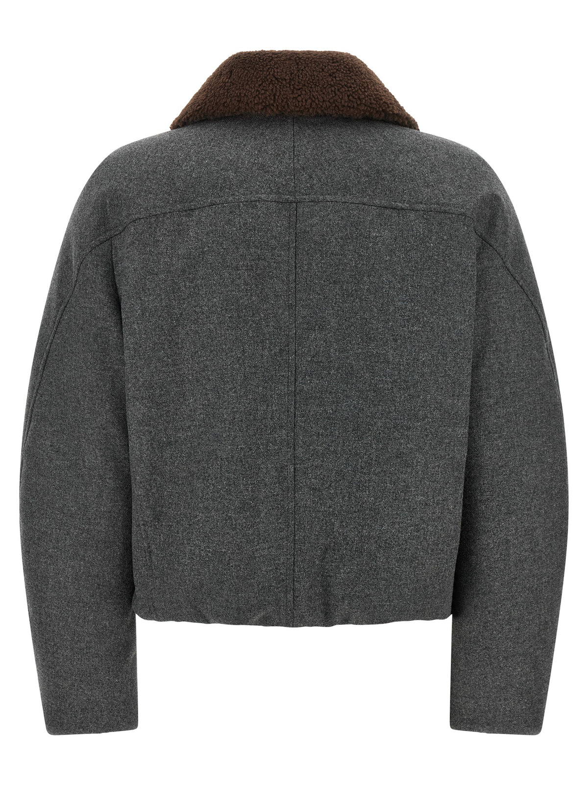Brunello Cucinelli Women Shearling Collar Cropped Jacket