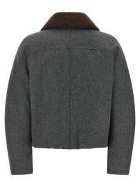 Brunello Cucinelli Women Shearling Collar Cropped Jacket