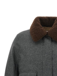 Brunello Cucinelli Women Shearling Collar Cropped Jacket