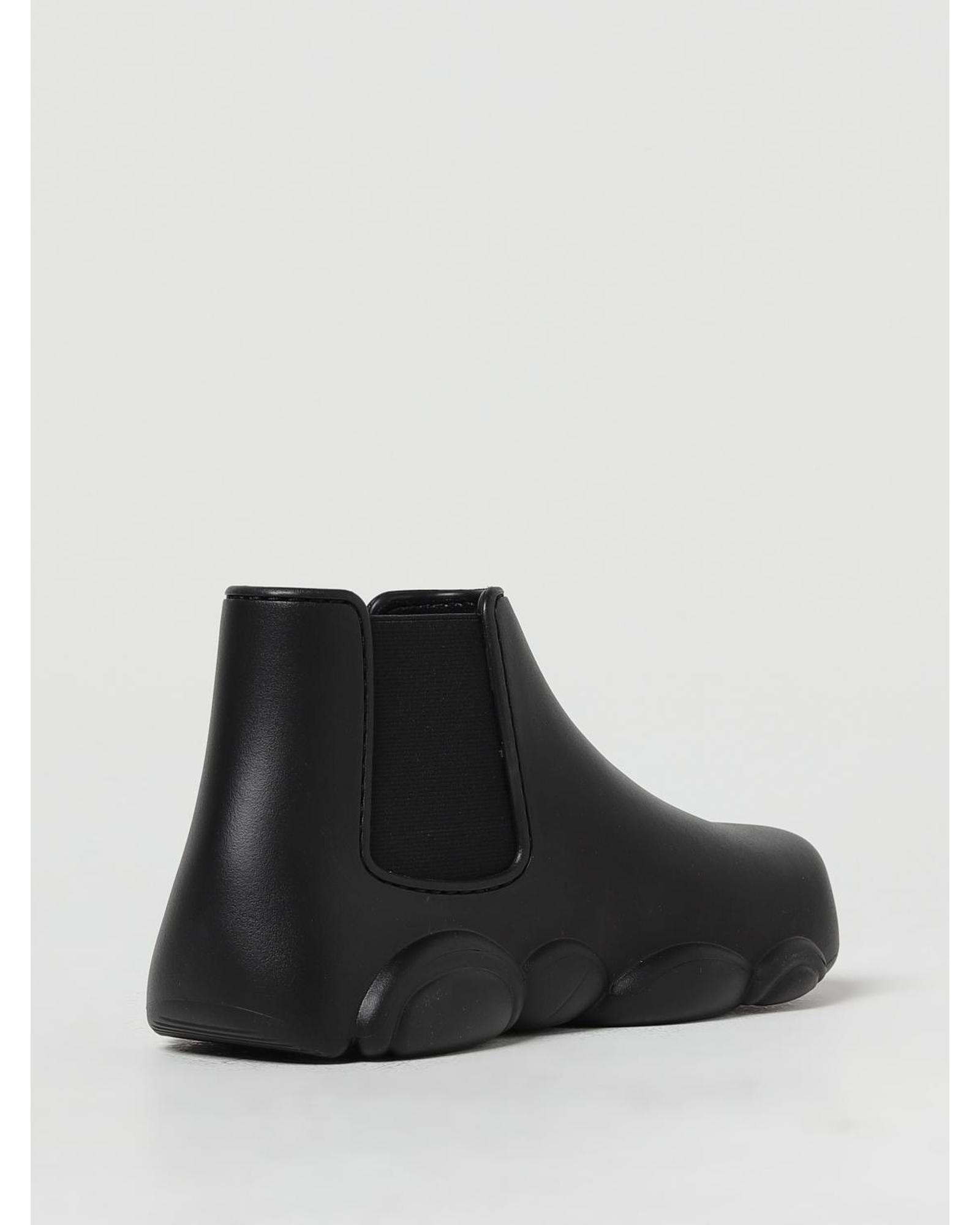 Moschino Couture Rubber Chelsea Boots Chunky Sole Men Black