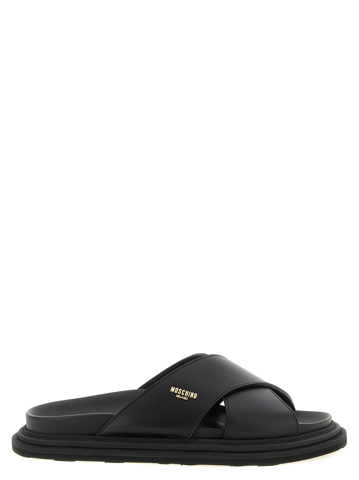MOSCHINO Moschino Men Leather Sabots With Logo