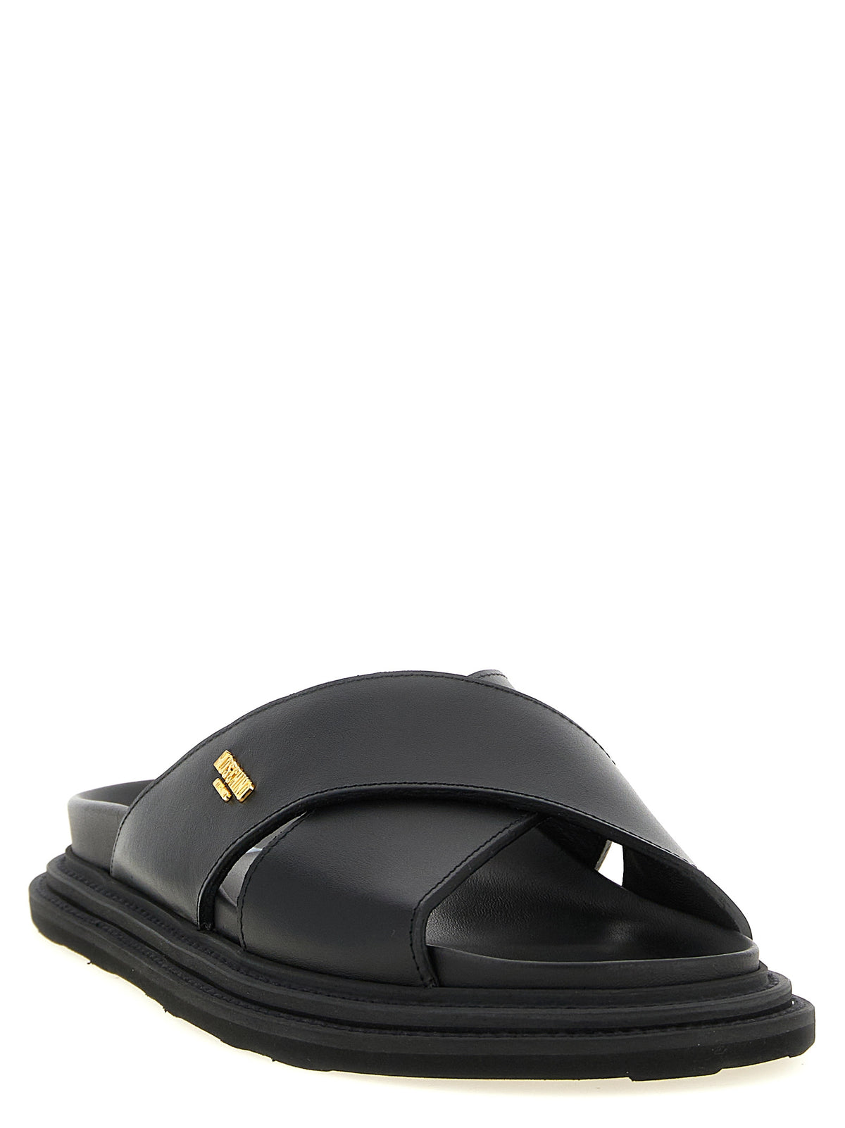 MOSCHINO Moschino Men Leather Sabots With Logo