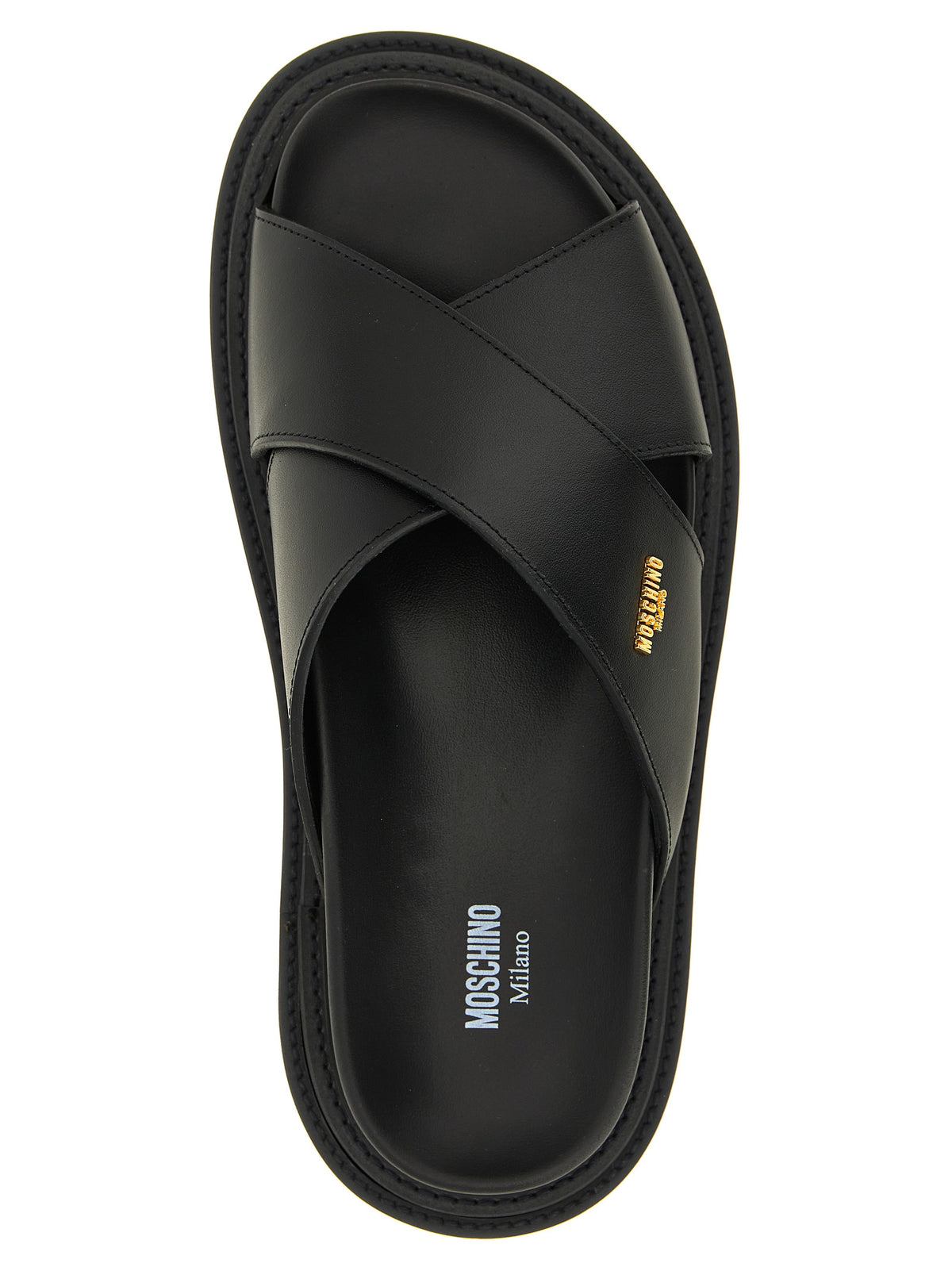 MOSCHINO Moschino Men Leather Sabots With Logo