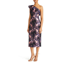 Womens Metallic Jacquard Cocktail And Party Dress Regular 4 (S) Navy Rose Gold