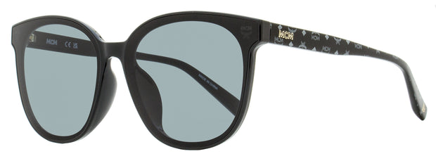 MCM Modified Square Sunglasses MCM719SLB 004 Black/Black Visetos 66mm