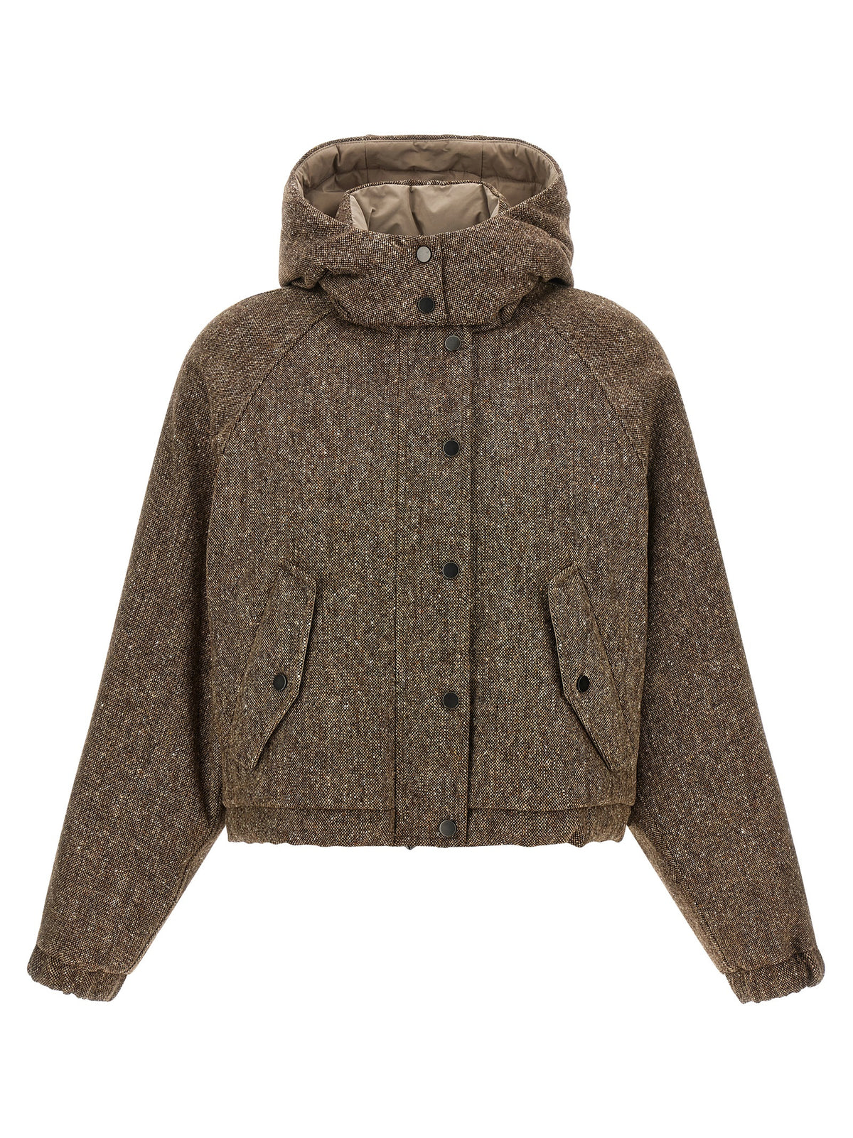 Brunello Cucinelli Women Donegal Tweed Down Jacket