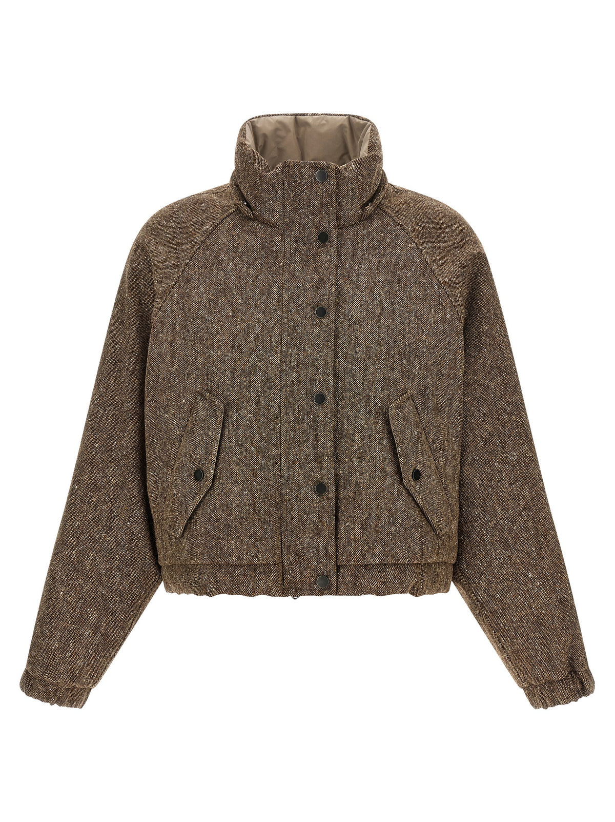 Brunello Cucinelli Women Donegal Tweed Down Jacket