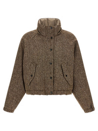 Brunello Cucinelli Women Donegal Tweed Down Jacket