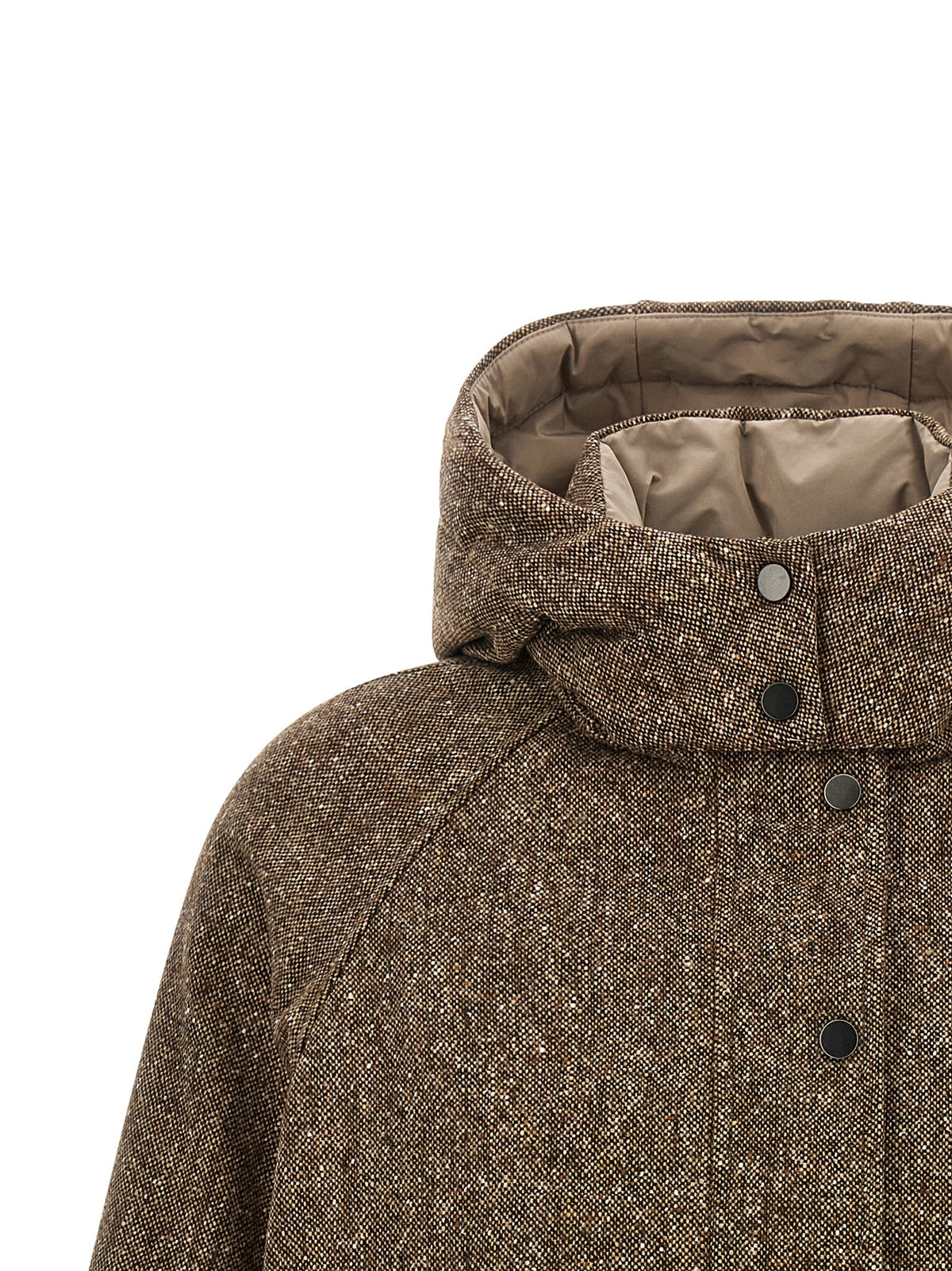 Brunello Cucinelli Women Donegal Tweed Down Jacket