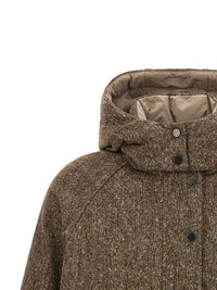 Brunello Cucinelli Women Donegal Tweed Down Jacket