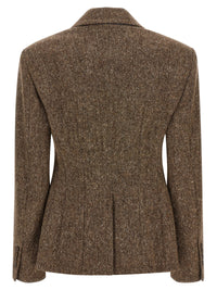 Brunello Cucinelli Women Donegal Wool Double-Breasted Blazer