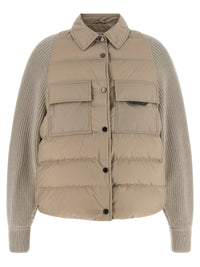 Brunello Cucinelli Women 'Shiny Flap Detail' Down Jacket