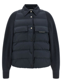 Brunello Cucinelli Women 'Shiny Flap Detail' Down Jacket