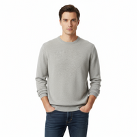 Maglierie di Perugia Cashmere Blend Mens Grey Crewneck Sweater-XXL