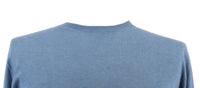 Maglierie di Perugia Cashmere Silk Blend Mens Blue Crewneck Sweater-XXL