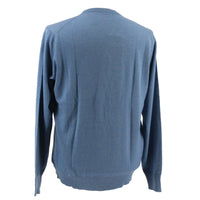 Maglierie di Perugia Cashmere Silk Blend Mens Blue Crewneck Sweater-XXL