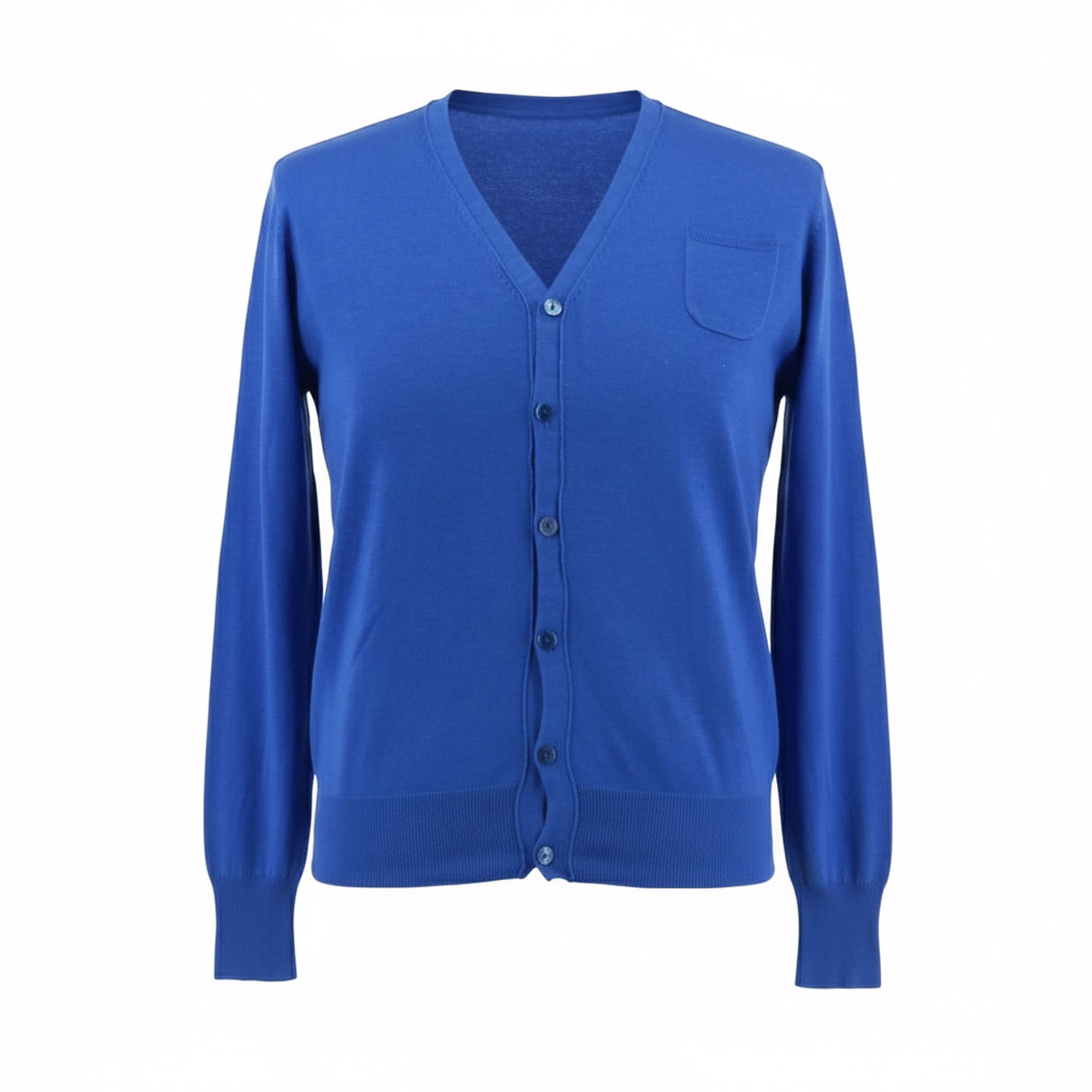 Maglierie di Perugia Cotton Silk Blend Mens Electric Blue Cardigan