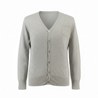 Maglierie di Perugia Cotton Silk Blend Mens Grey Cardigan