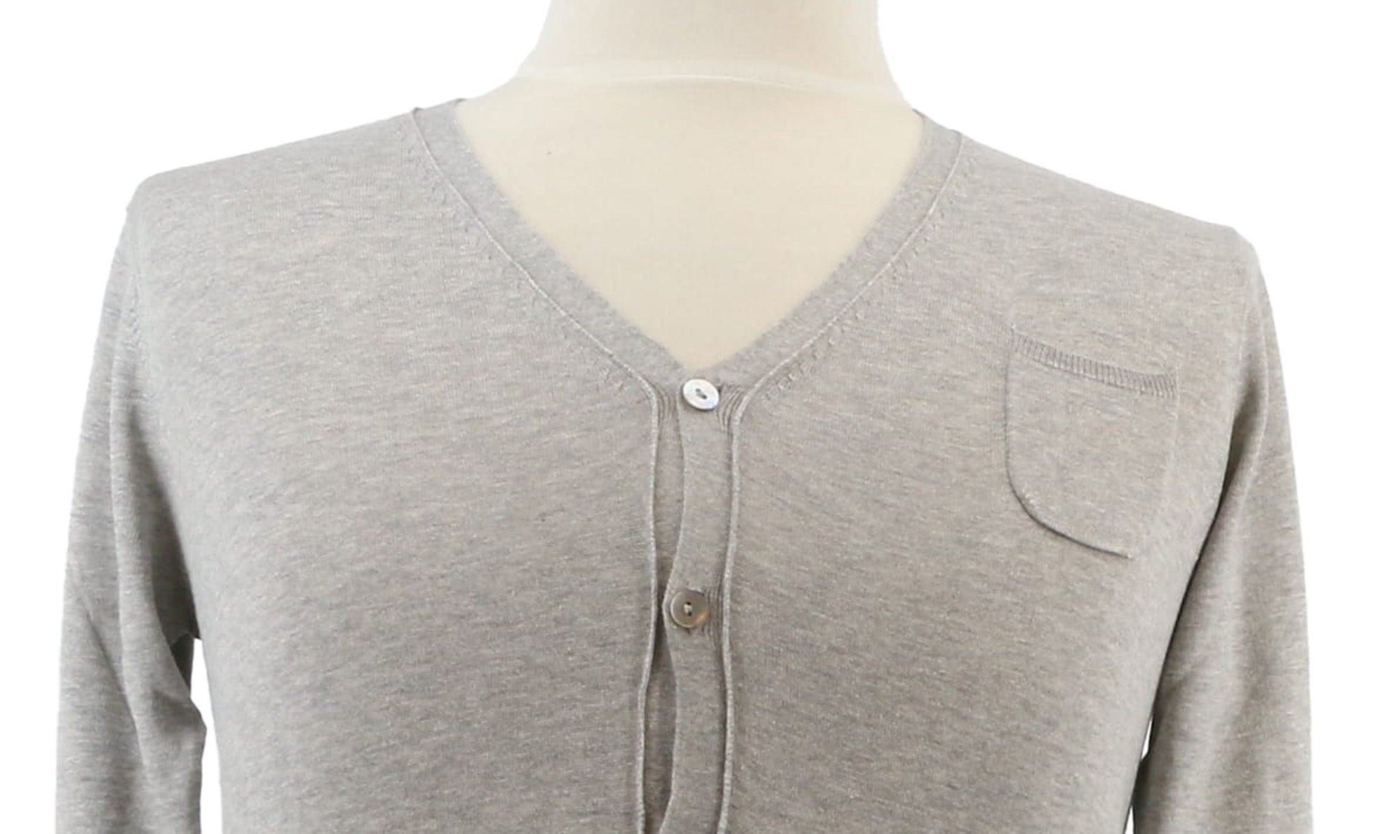 Maglierie di Perugia Cotton Silk Blend Mens Grey Cardigan