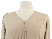 Maglierie di Perugia Cotton Silk Blend Mens Beige Cardigan-XL
