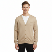 Maglierie di Perugia Cotton Silk Blend Mens Beige Cardigan-XL