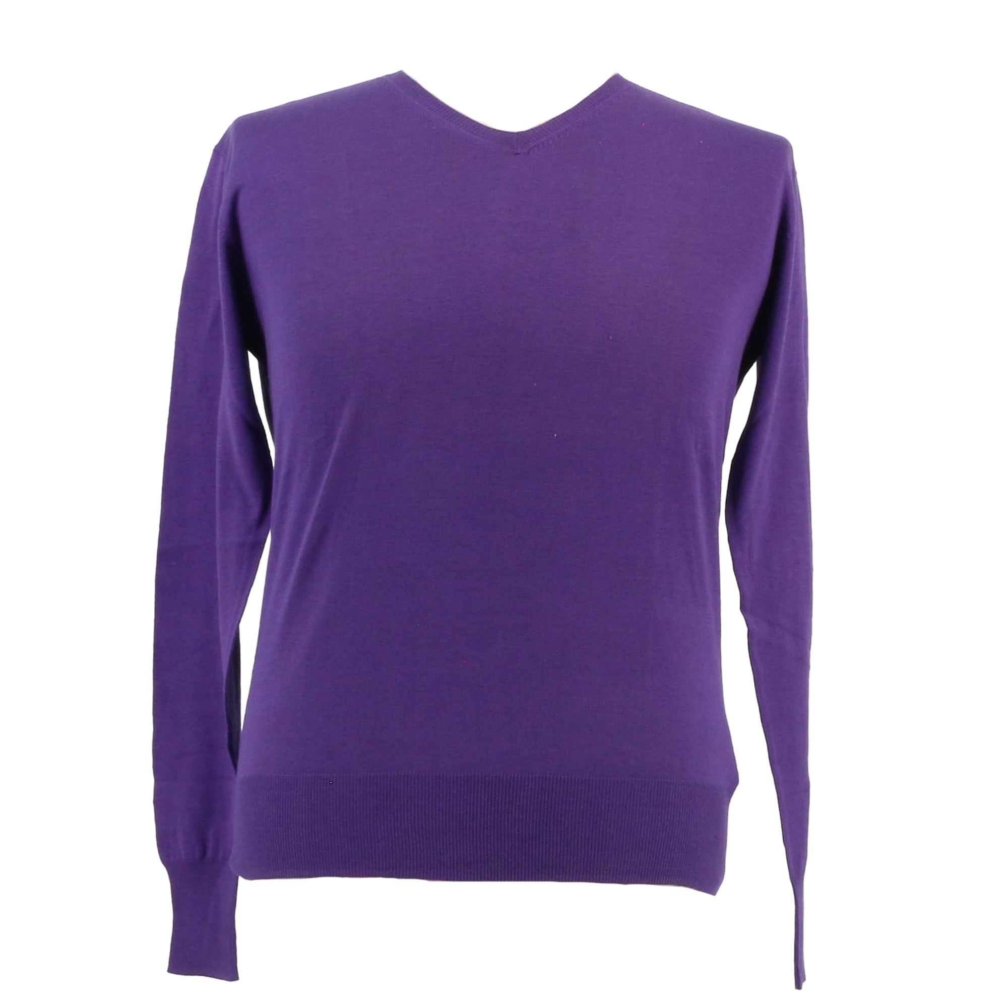 Maglierie di Perugia Cashmere Silk Blend Mens Purple V-Neck Sweater-S