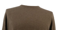 Maglierie di Perugia Cashmere Silk Blend Mens Brown Crewneck Sweater-XL