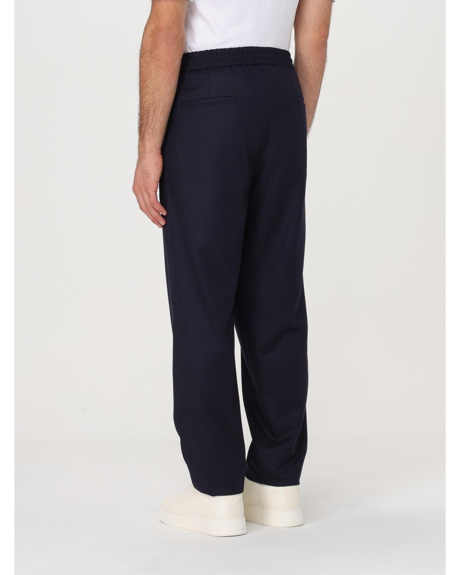 Brunello Cucinelli Woolen Trousers Relaxed Fit Men Blue 1 Pants