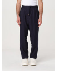 Brunello Cucinelli Woolen Trousers Relaxed Fit Men Blue 1 Pants