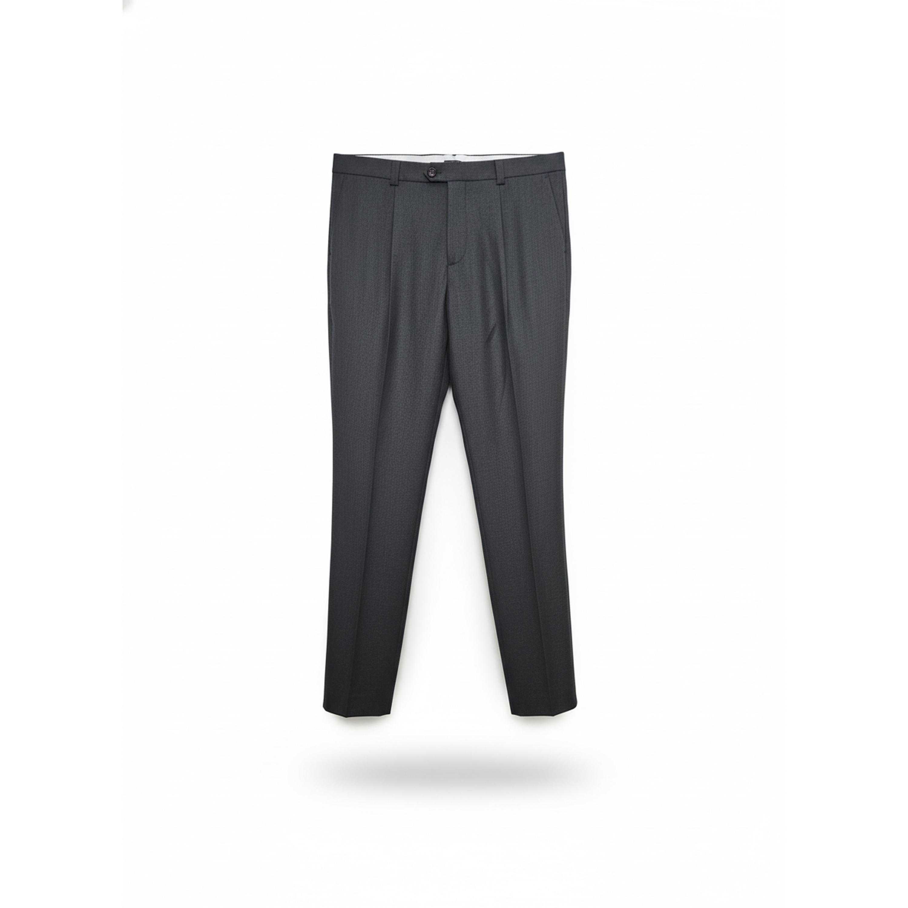 Brunello Cucinelli Wool Blend Single Pleat Trousers Charcoal Grey