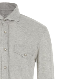 BRUNELLO CUCINELLI Brunello Cucinelli Men Piqué Cotton Shirt
