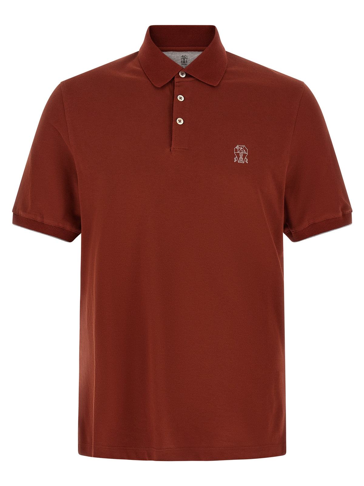 Brunello Cucinelli Men Logo Embroidery Polo Shirt