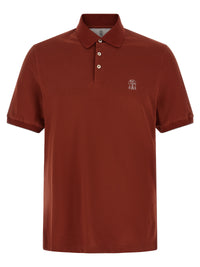 Brunello Cucinelli Men Logo Embroidery Polo Shirt
