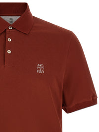 Brunello Cucinelli Men Logo Embroidery Polo Shirt