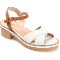Hilaree Womens Faux Leather Warm Strappy Sandals White