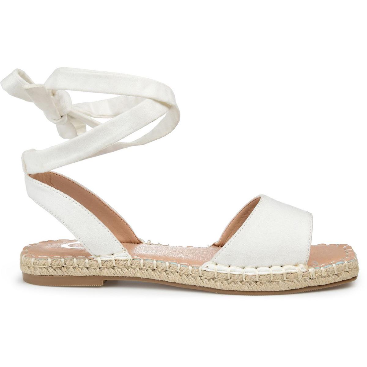 Emelie Womens Lace-Up Faux Suede Flat Sandals