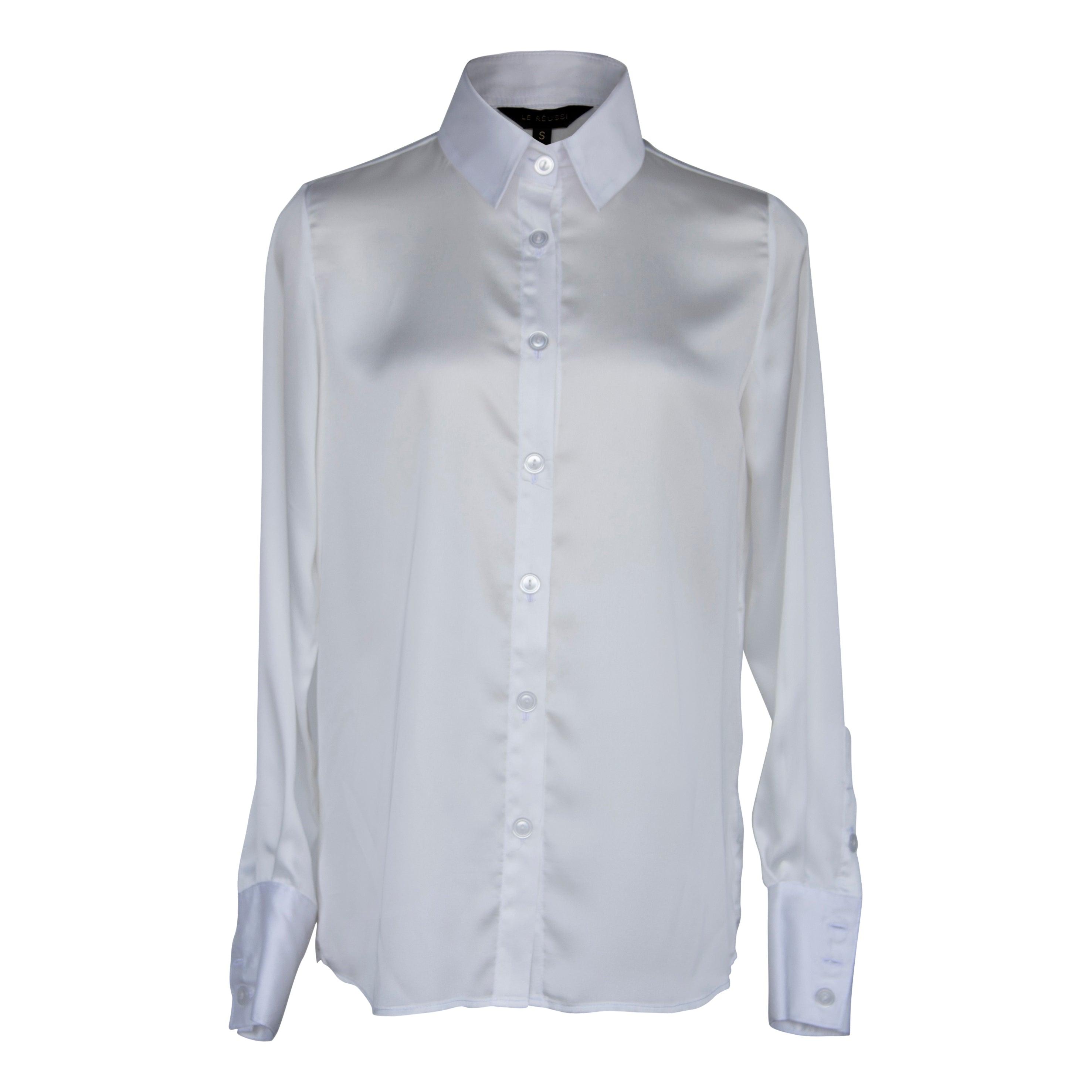 Elegance Silk Blouse in White5