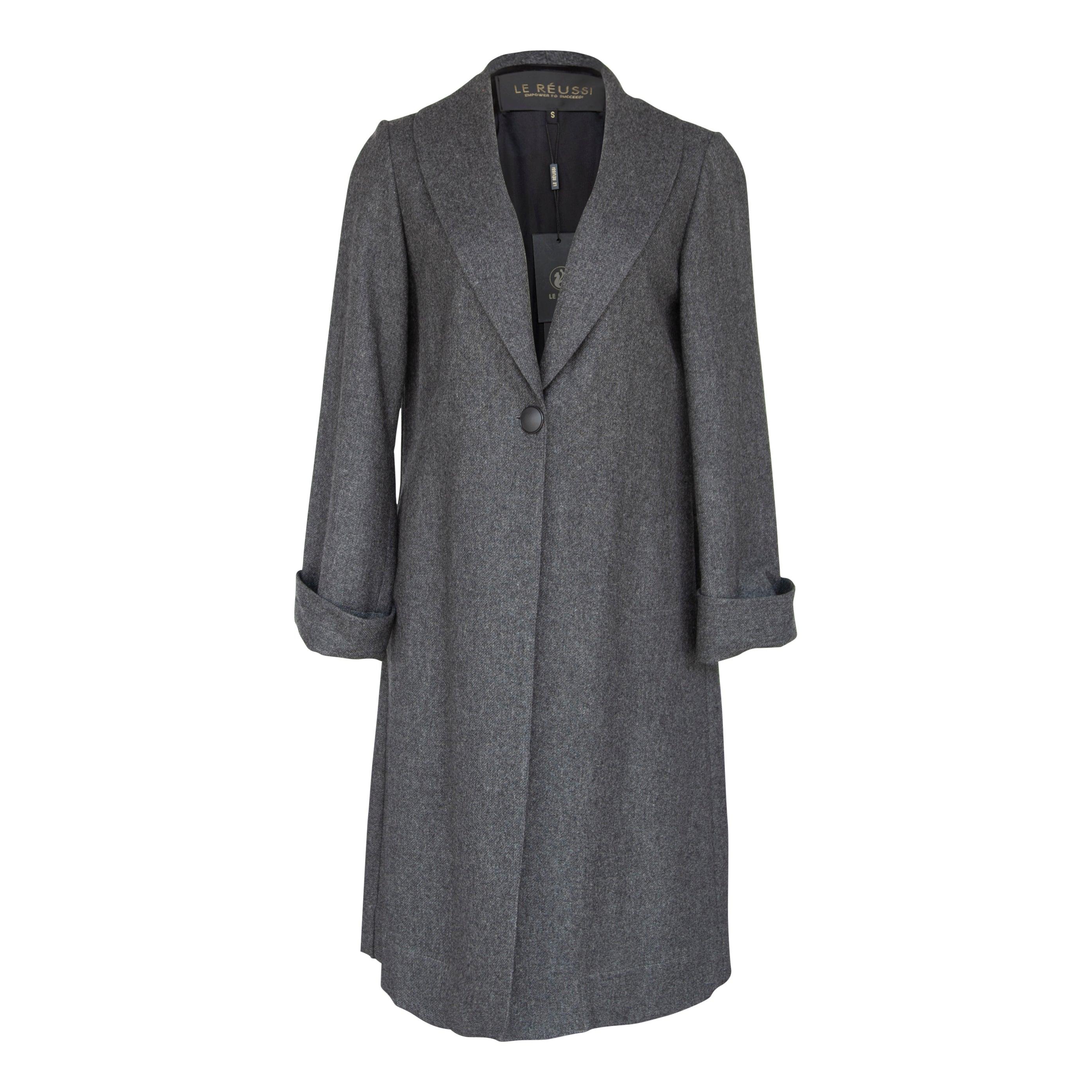Worsted Flannel Trench Coat-gray1
