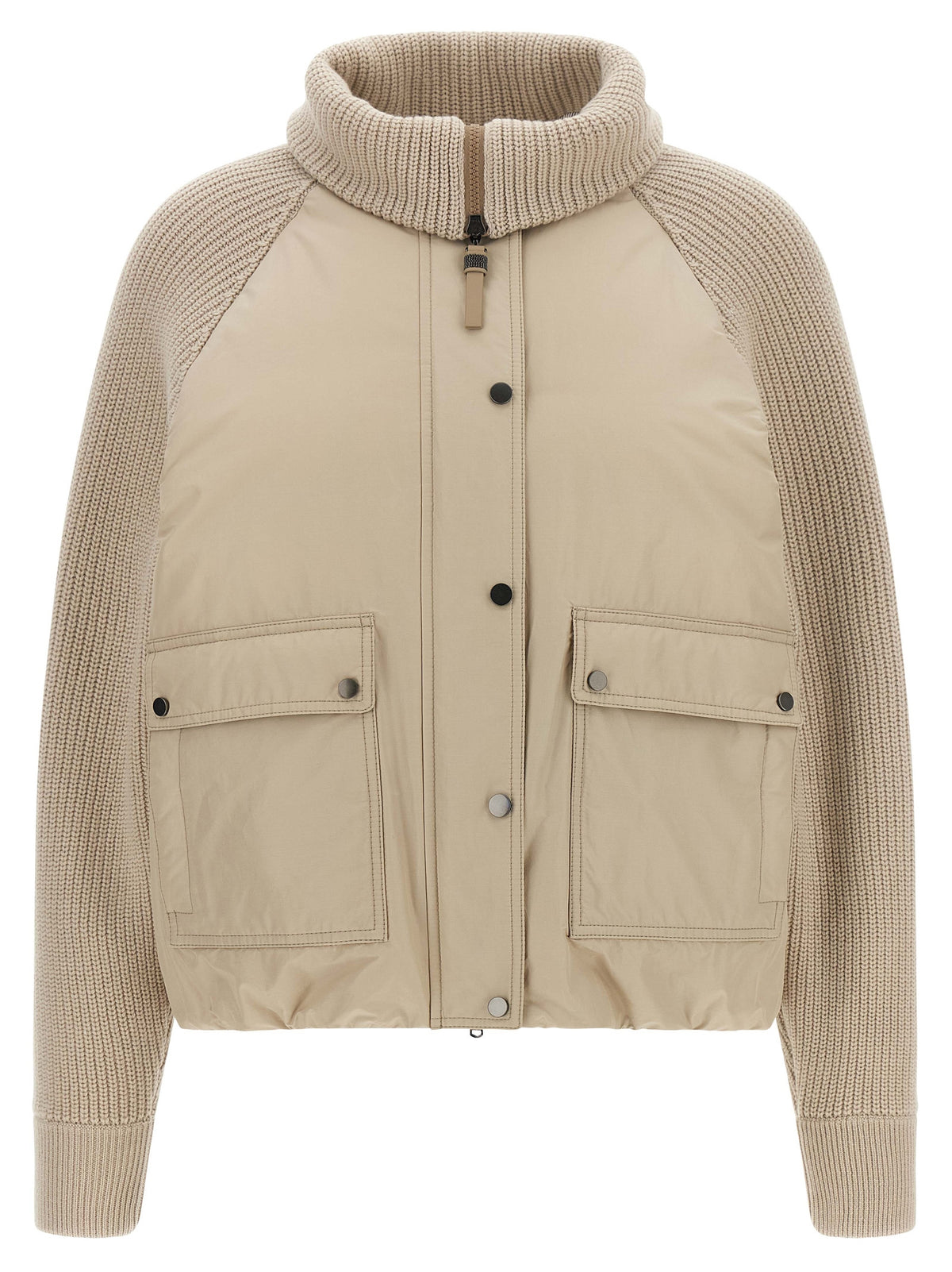 Brunello Cucinelli Women Knit Insert Down Jacket