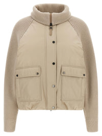 Brunello Cucinelli Women Knit Insert Down Jacket