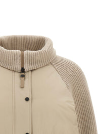Brunello Cucinelli Women Knit Insert Down Jacket