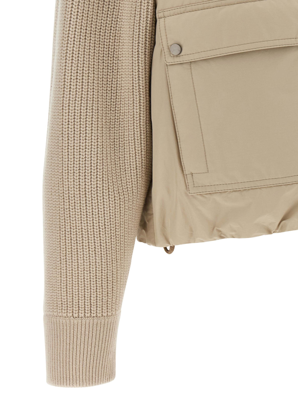 Brunello Cucinelli Women Knit Insert Down Jacket