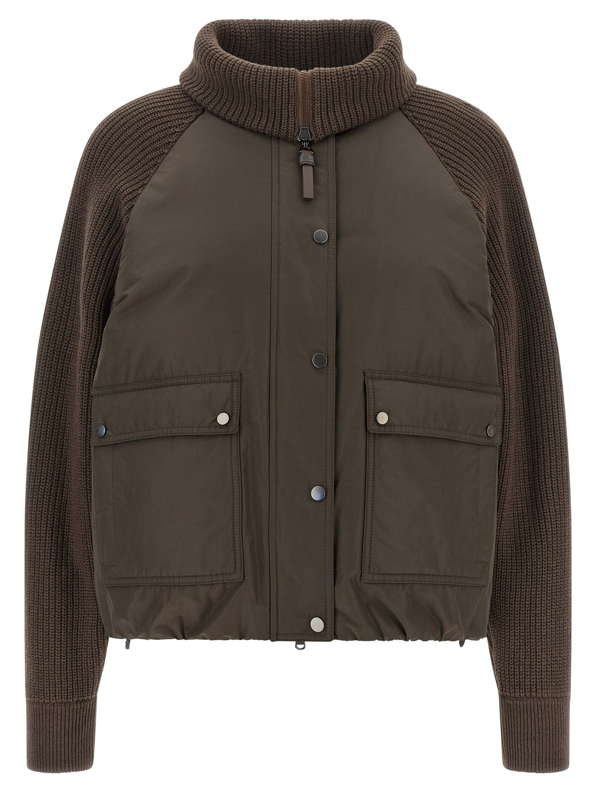Brunello Cucinelli Women Knit Insert Down Jacket