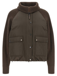 Brunello Cucinelli Women Knit Insert Down Jacket