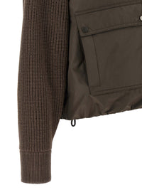 Brunello Cucinelli Women Knit Insert Down Jacket