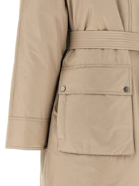 Brunello Cucinelli Women Beige Long Down Jacket