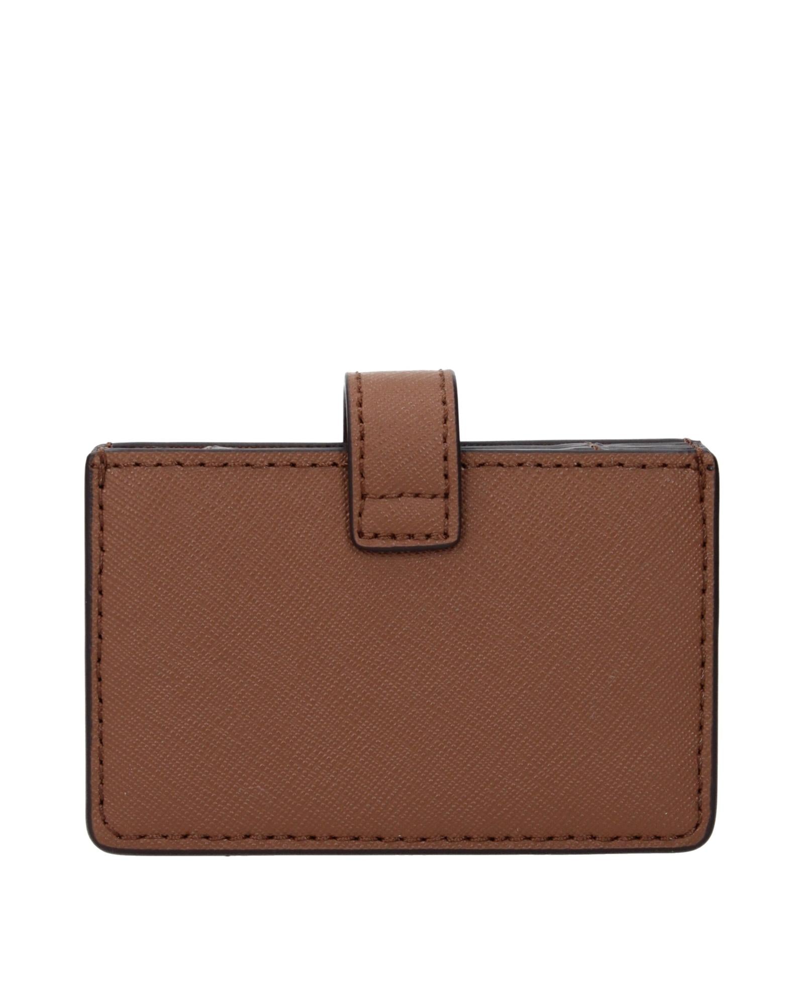 Michael Kors Card Holder Snap Closure Women Brown Wallets