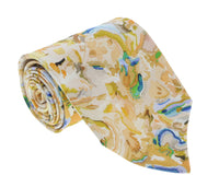 Missoni U1977 Peach/Brown Floral 100% Silk Tie
